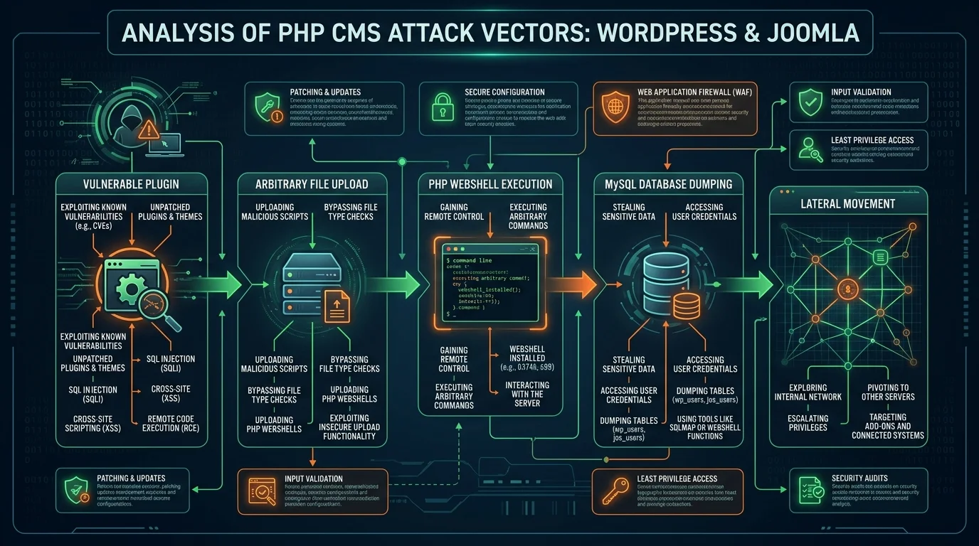 Cadena de Ataque y Vectores de Explotación en CMS PHP